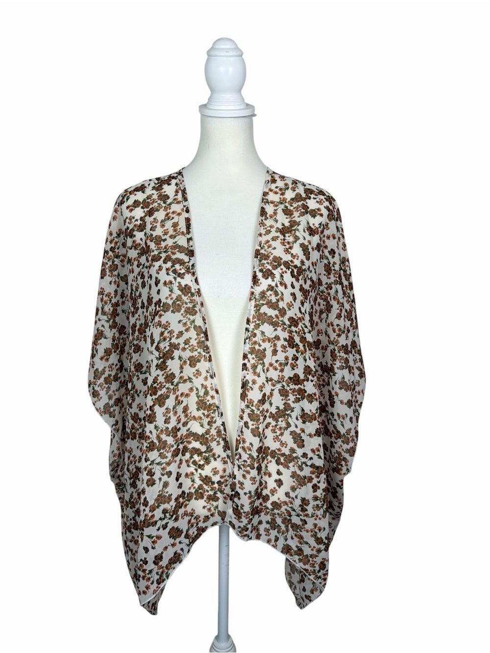 Wet Seal Floral Kimono Cardigan Boho Cottagecore Open Front Duster Cover Up